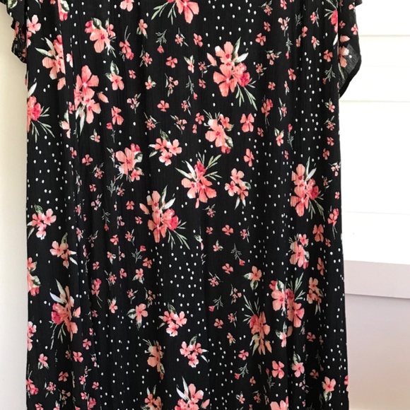 WOMAN WITHIN Maxi Dress Black Floral Short Sleeve V Neck Women’s Plus Size 4X 34 - Picture 3 of 15